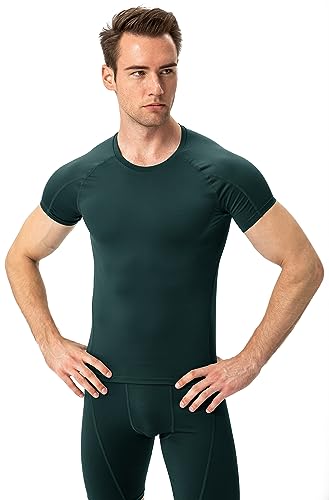 Men's Short Sleeve Compression Shirt - Blackish Green, XX-Large