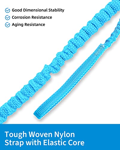 Kayak Paddle Leash - Stretchable Strap 4-7ft for Kayaking & Fishing - Blue