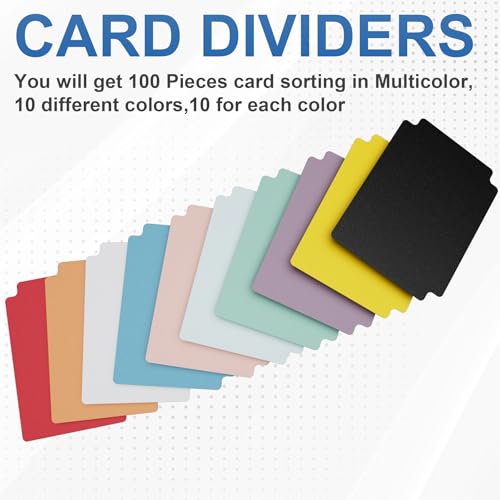 Trading Card Dividers - 100 Multicolor Organizers for Card Storage