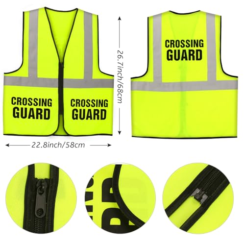 Yewong Adult Crossing Guard Costume Set - Traffic Safety Vest Hand Stop Go Sign Whistle and Gloves for Road Traffic Control Schools Events Costume