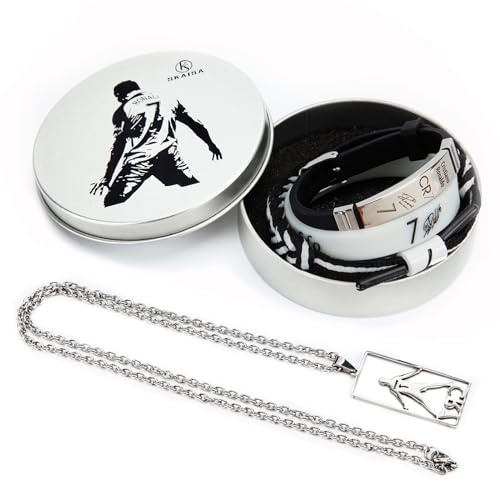 Ronaldo Jewelry Set - Black Titanium Steel Bracelet & Necklace