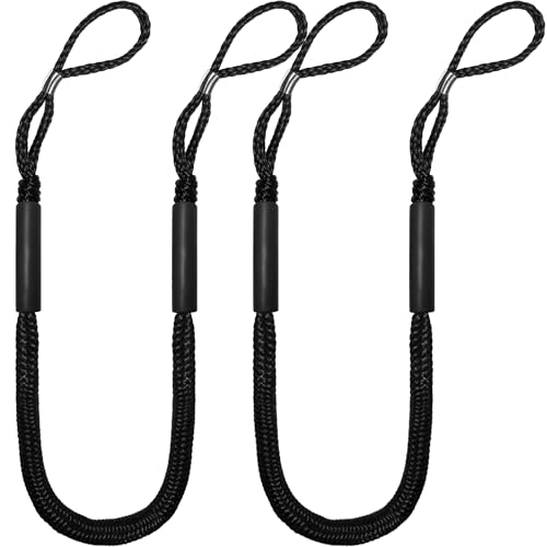 Jranter 4ft Bungee Dock Lines for Boat & Watercraft Mooring - Shock Cord Rope, 2150 lbs Strength