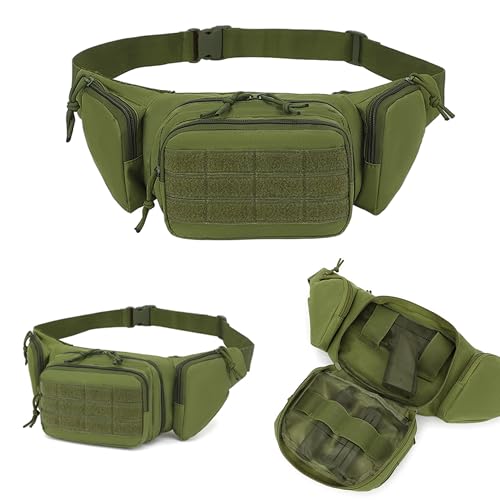 Tactical Waist Pack with Gun Holster - Large Capacity Fanny Pack - Green