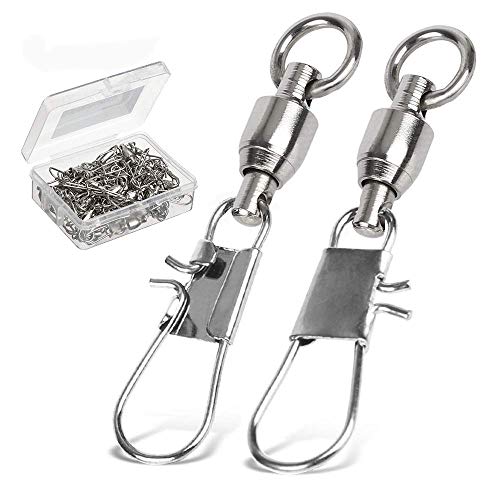 AMYSPORTS Fishing Swivels with Interlock Snap Ball Bearing Saltwater