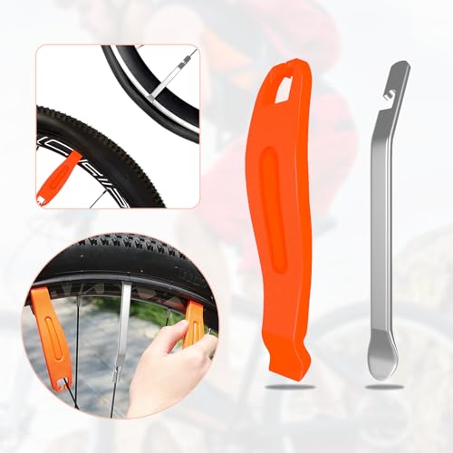 Bike Tire Levers Set - 6 Pcs Stainless Steel & Plastic Tools