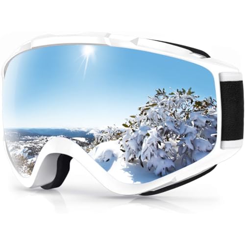 Ski Goggles OTG - Over Glasses Snowboard Goggles - A1 White Silver VLT 10%