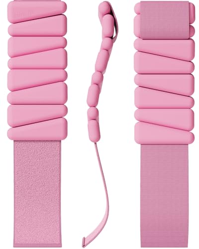 KURE.FIT Pink 1LB Pilates Wrist & Ankle Weights – Adjustable, Wearable