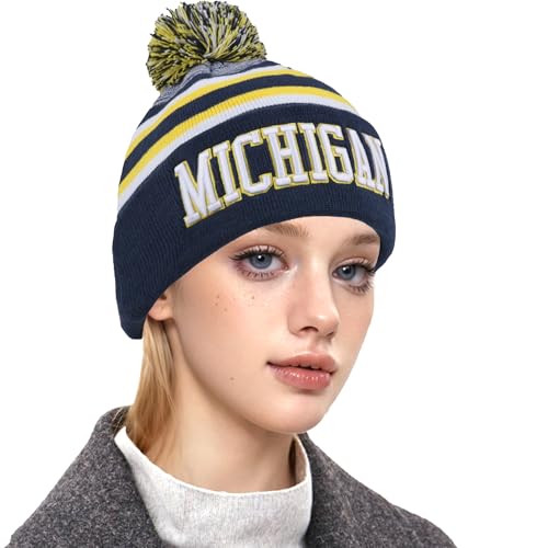 Knit Beanie Hat for Men & Women - One Size - Michigan