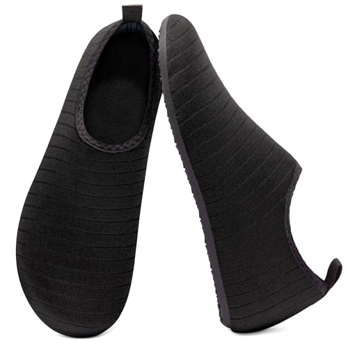 Quick-Dry Aqua Water Shoes for Men & Women - 9-9.5 Women/8.5-9 Men - Black