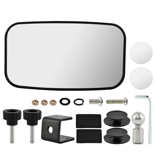 Boat Rear View Mirror 8-inch Convex Marine Mirror with 300° Adjustable Curved Surface