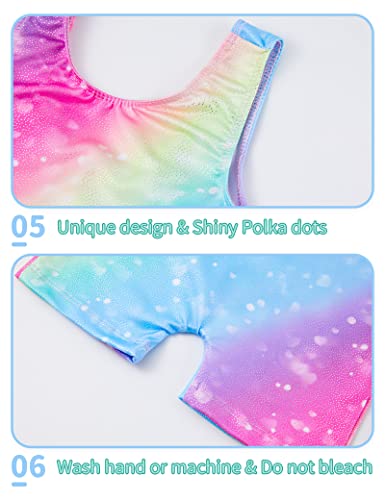 Gymnastics Leotards for Girls - 2 Pack Sparkly Sleeveless Biketards