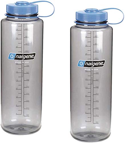 Nalgene 48oz Tritan Wide Mouth Water Bottle - Pack of 2, BPA Free, Dishwasher Safe