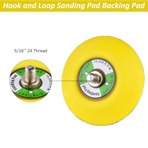 3-Inch Dual-Action Hook & Loop Fastener Flexible Backing Plate, 3" Sanding Back Pad for Orbital Sander 5/16"-24 Thread(8mm)