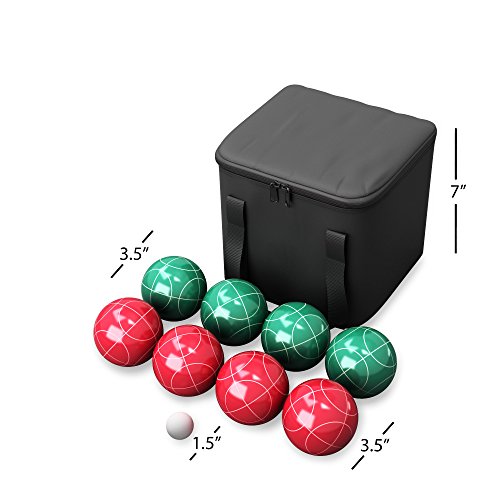 Outdoor Bocce Ball Set with Carrying Case - Lawn & Beach Game for Adults & Kids