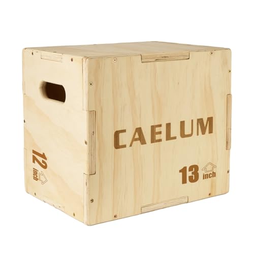 3-in-1 Wood Plyo Box - Non-Slip Jump Box, 16" x 13" x 12"