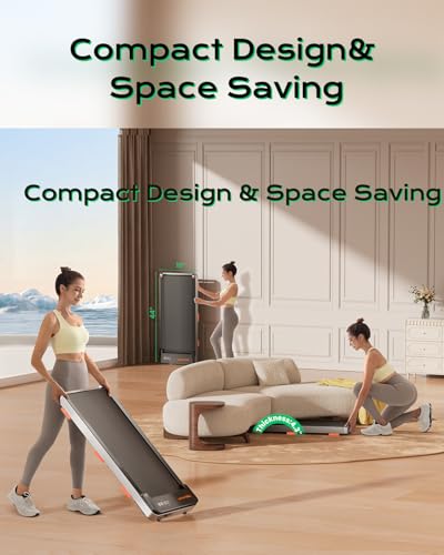 Under Desk Treadmill Walking Pad with Incline - Silver, 265 Lbs Capacity