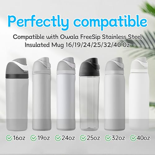 8-Pack Replacement Rubber Seal Stoppers for Owala FreeSip Bottles - Grey