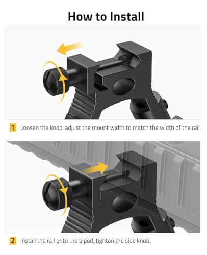 3-in-1 Rifle Bipod - Picatinny Mount, Adjustable 6.3-7 Inches