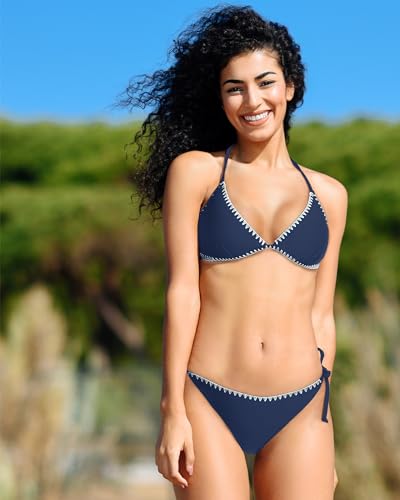 Womens Triangle Halter Bikini Swimsuit - Two Piece Bathing Suit