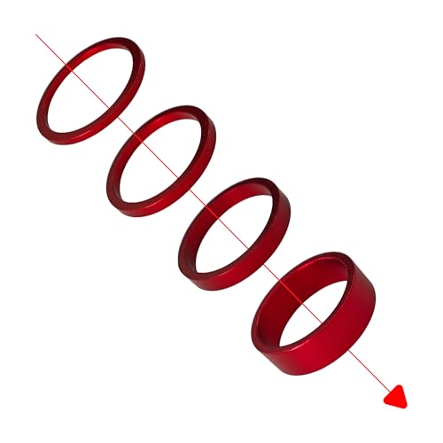 Aluminum Alloy Bicycle Headset Spacers - Red, 8PCS Set