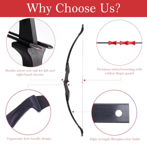 CHEEZBO 20LB Recurve Bow and Arrow Set for Beginners - Ambidextrous Archery Kit