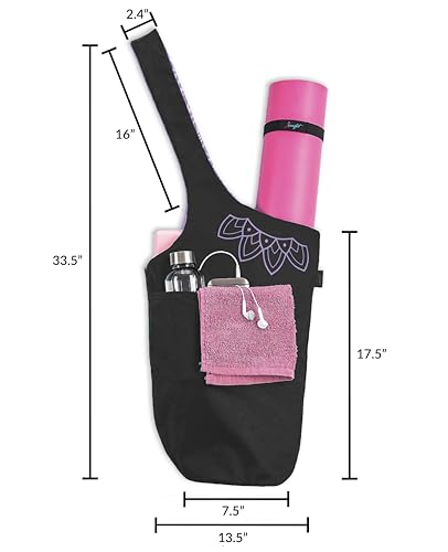 Lavender Bliss Yoga Mat Bag & Carrier with Pockets for Women - Zenifit