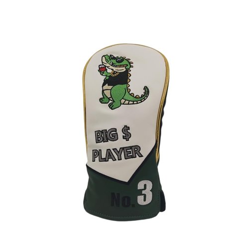 Golf Head Covers Fairway Wood #3 Cartoon Embroidery Luxurious Waterproof and wear-Resistant Silicone Leather Durable Club Covers
