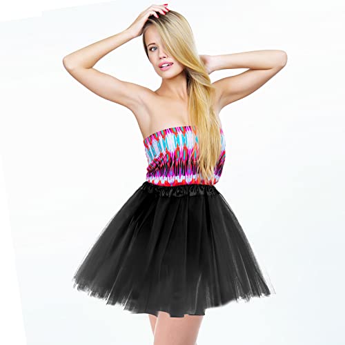 Women's Black Tulle Tutu Skirt - 3 Layer Dance Prom Skirt