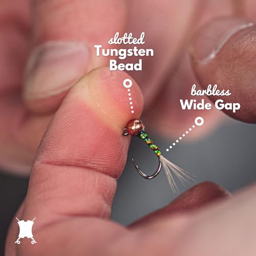 Euro Nymphing Fly Assortment with Tungsten Beads | 30 Flies for Trout Fishing