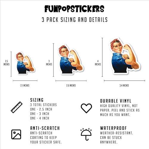 Rosie The Riveter Sticker Pack - 2.5 Inch Vinyl Decals