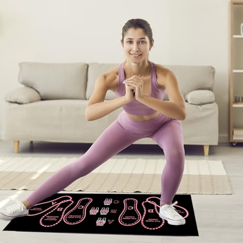 Anti-Slip Squat Mat with Foot Positioning - Pink