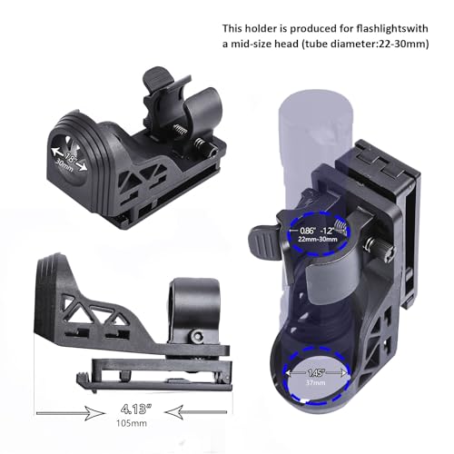 Tactical Flashlight Holster - 360° Rotating, Adjustable Belt