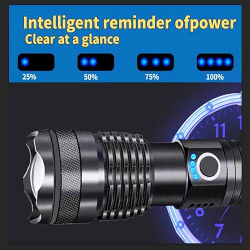 Flashlights Rechargeable,Super Bright High Lumens Flash Light,5 Modes Zoomable Tactical Flash Light,Powerful Flashlights for Emergencies Camping for Emergency Home Camping Essentials Gift-2Pack