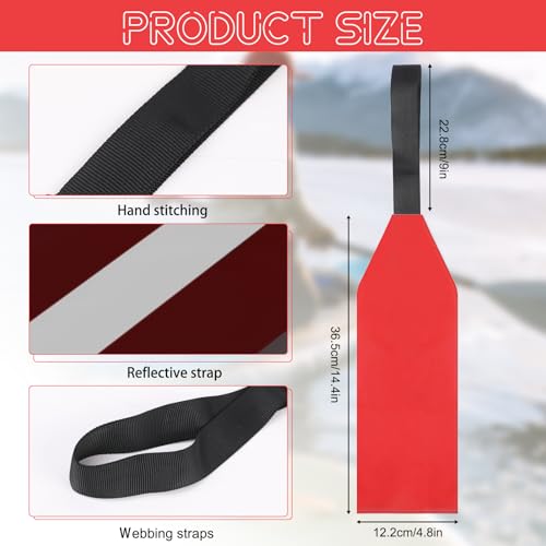 Kayak Safety Travel Flag - 2 Pcs Red Warning Flags Without Reflective Strips