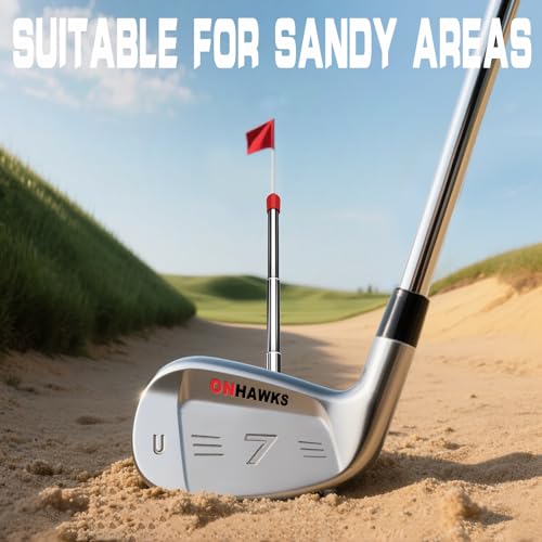 Golf Alignment Rods - Telescopic Magnetic Trainer Aid - Red