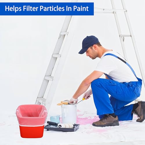 10 Pcs Paint Strainer Bags 1 Gallon Fine Mesh Filter Bag Strainer with Elastic Drawstring Top Opening Fine Mesh Paint Filter for for Paints Gardening Sprayers Hydroponic Tool