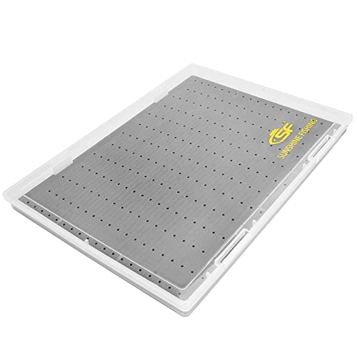 Clear Fly Fishing Box - Extra Large Capacity, 400 Slots, Tube Foam - 1 Pack Size A4