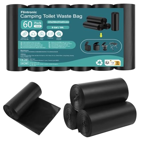 Portable Toilet Bags - 60 PCS (3 Rolls) Thickened Waste Bags