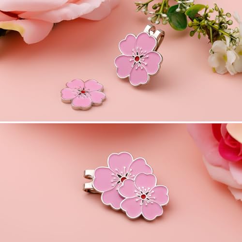 Magnetic Golf Ball Marker with Hat Clip - Flower Design