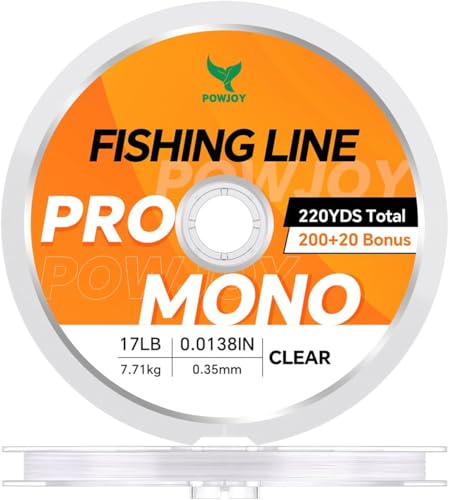Monofilament Fishing Line with Knot Guide - Clear, 15LB 220Yards