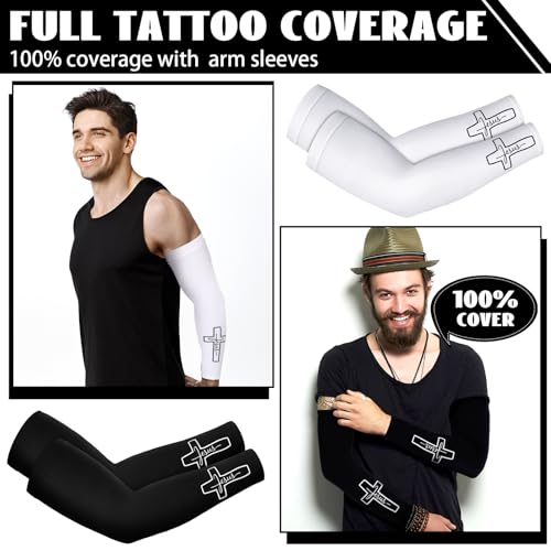 6 Pairs UV Sun Protection Cross Arm Sleeves for Men - Breathable, Moisture-Wicking