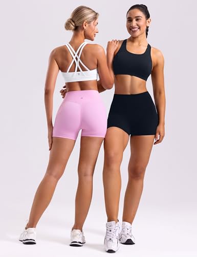ENERBLOOM Women's Strappy Sports Bra, Medium, White, A-C Cups