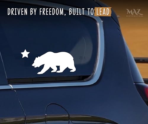 United Cali Bear Cartoon Vinyl Sticker - Waterproof Decal for Laptops & Water Bottles