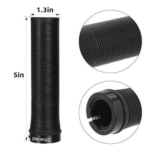 Shock-Absorbing MTB Bike Handlebar Grips - Lock-on TPE Rubber - Black