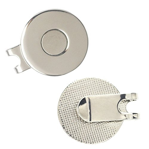 Golf Hat Clips - Magnetic Ball Marker Holders, 2 PCS Silver