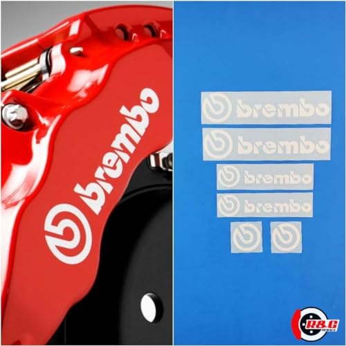 Brembo Brake Caliper Decal Set - 6 Pieces for 4-6 Pistons
