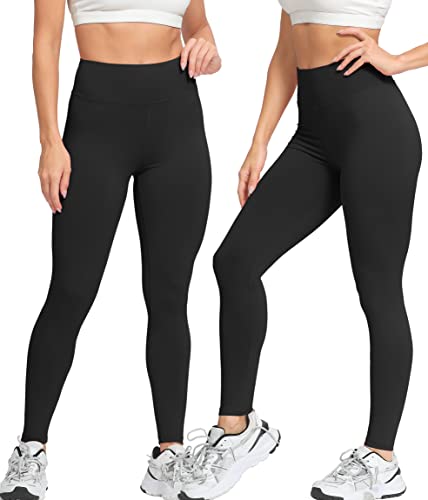 High Waisted Ultra Soft Leggings for Women - Large-X-Large Black