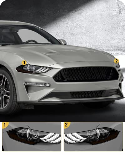 NDRUSH Headlight & Side Marker Vinyl Tint Film for Ford Mustang 2018-2021