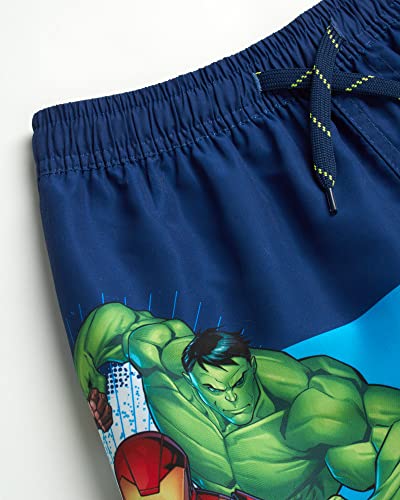 Spider-Man Avengers Swim Trunks for Boys - UPF 50, 3T Navy Multi Stripe