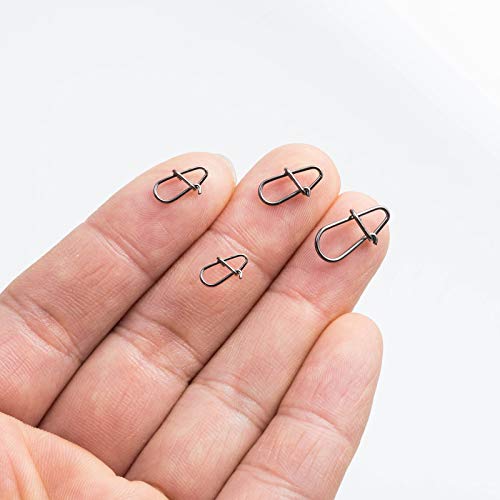 50 Pack Stainless Steel Crankbait Snaps - 55LB Fishing Clips
